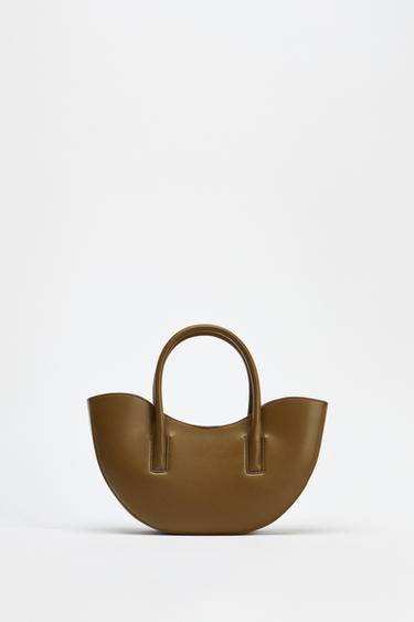 Zara Сумка мини-тоут OVAL купить с доставкой.