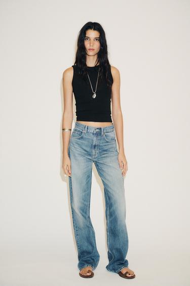 Zara Джинсы TRF WIDE-LEG FULL LENGTH с высокой посадкой купить с доставкой.