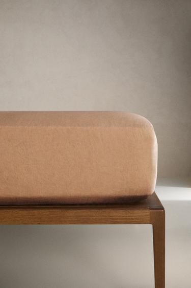 Zara Простынь из мятого льна с подгонкой | 30 см в высоту (140 г/м²)