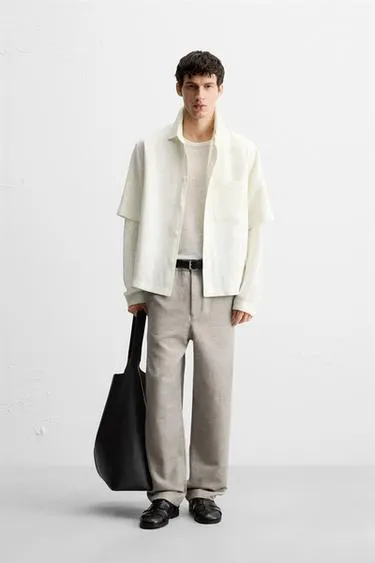 Брюки REGULAR FIT из ткани с текстурой