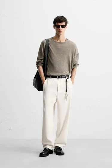 Брюки REGULAR FIT из ткани с текстурой