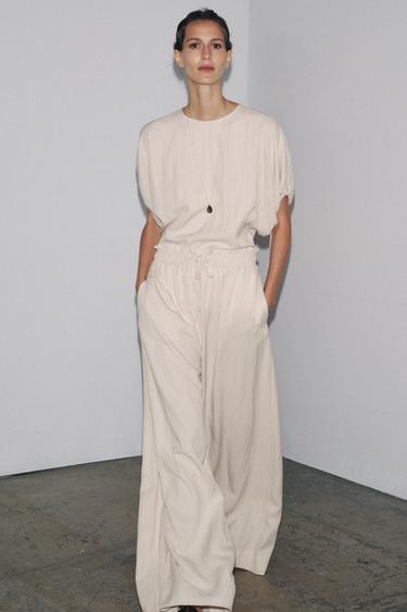 Zara Брюки в пижамном стиле из текучей ткани — ZW COLLECTION купить с доставкой.