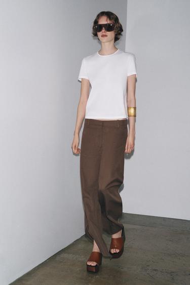 Zara Широкие брюки с разрезами — ZW COLLECTION