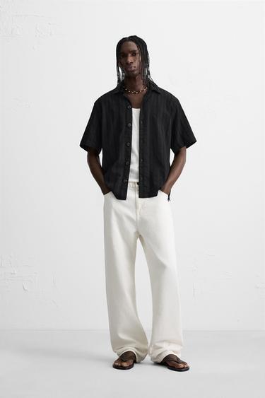 Zara Жаккардовая рубашка в полоску