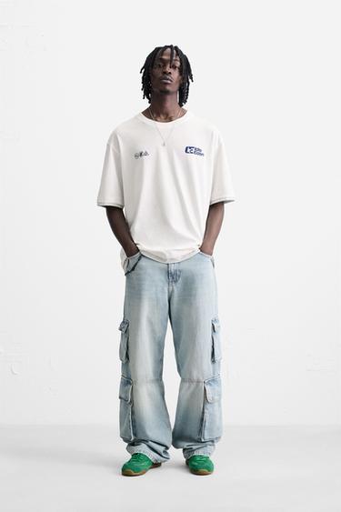 Zara Футболка с текстовым принтом