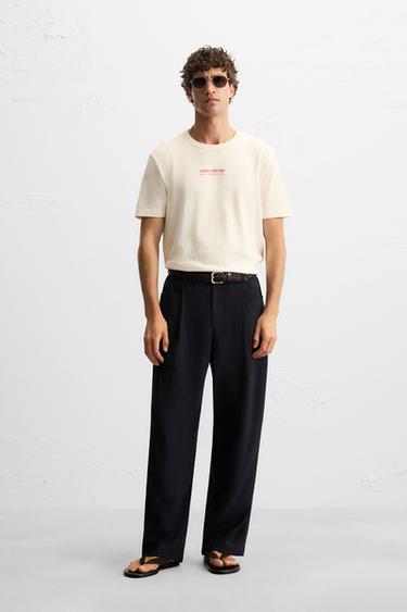 Zara Футболка с контрастными графическими элементами