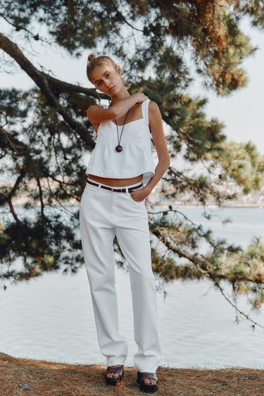 Zara Прямые джинсы Z1975 90-х с высокой посадкой и ремнем купить с доставкой.
