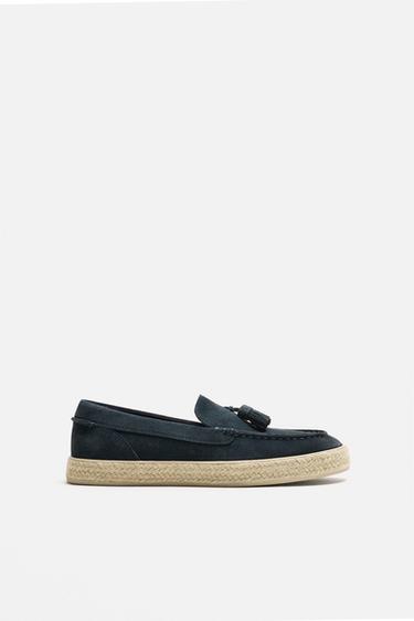 Zara Туфли из кожи с подошвой из джута для повседневной носки купить с доставкой.