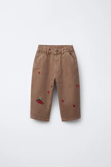 Брюки BAGGY из твила с вышивкой BABAR ™