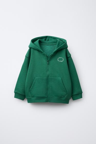 Zara Толстовка на молнии с текстом