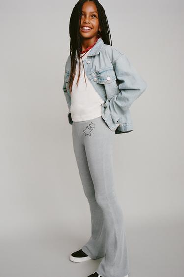 Zara Легинсы FLARE с эффектом постиранности и звездами