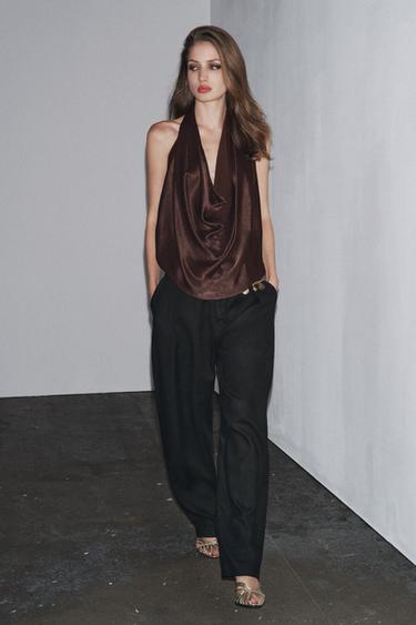 Zara Топ с горловиной халтер — ZW COLLECTION