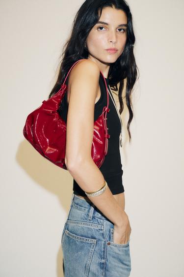 Zara Сумка со сборками и эффектом кракелюра