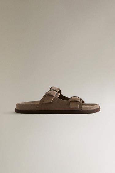 Zara Босоножки из кожи с пряжками