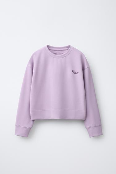 Zara Толстовка из модала с текстом купить с доставкой.