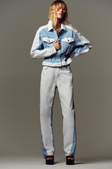 Zara Комбинированная джинсовая куртка Z1975