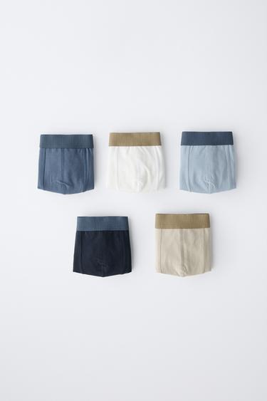 Zara 6–14 лет/ набор из пяти однотонных трусов-боксеров купить с доставкой.