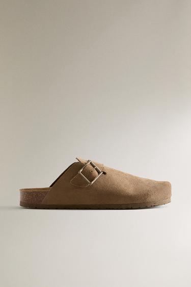 Zara Клоги из кожи с пряжкой и деталями стежки купить с доставкой.