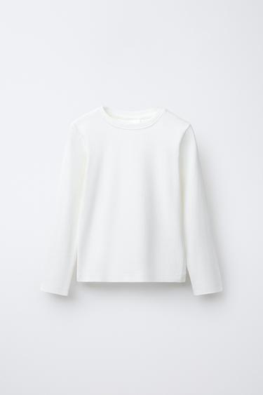 Zara Однотонная футболка в рубчик купить с доставкой.