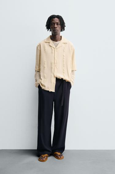 Zara Рубашка с рельефной вышивкой купить с доставкой.