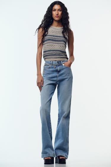 Zara Джинсы Z1975 BOOTCUT с высокой посадкой и ремнем-цепочкой купить с доставкой.