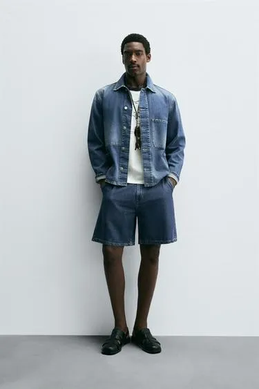 Легкие джинсовые шорты STRAIGHT FIT
