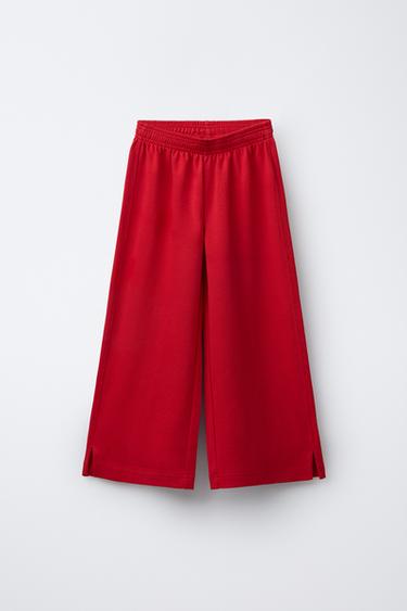 Zara Брюки WIDE LEG из ткани интерлок