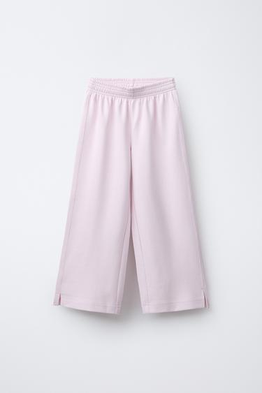 Zara Брюки WIDE LEG из ткани интерлок купить с доставкой.