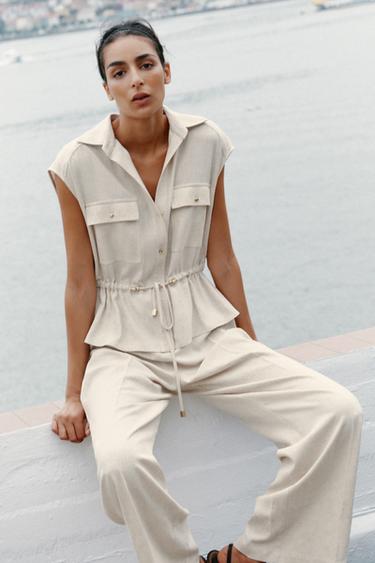 Zara Комбинезон из двух частей с льном