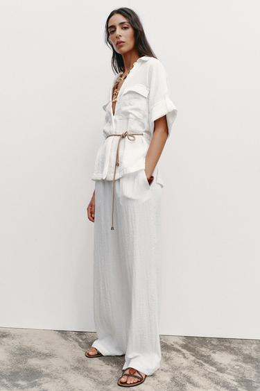 Zara Рубашка сафари с поясом
