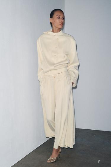 Zara Босоножки-крабики на каблуке с металлическим эффектом