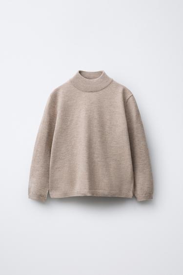 Zara Трикотажный джемпер с воротником-стойкой купить с доставкой.