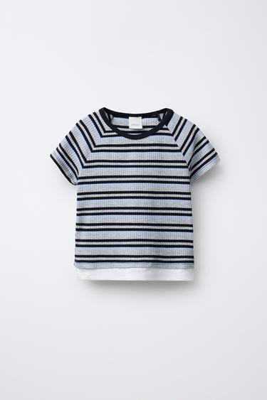 Zara Футболка в полоску с двойным низом купить с доставкой.