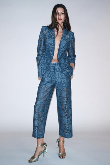Zara Укороченные брюки с кружевом купить с доставкой.