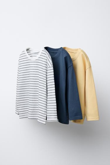 Zara Набор из трех футболок в полоску купить с доставкой.