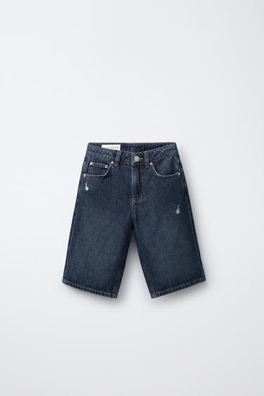 Zara Джинсовые бермуды широкого кроя купить с доставкой.