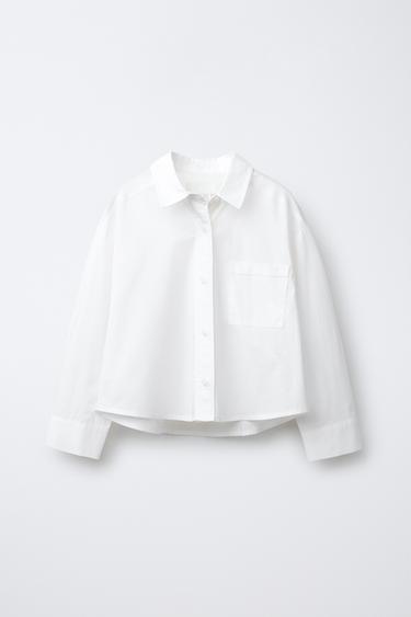 Zara Рубашка из поплина с карманом купить с доставкой.