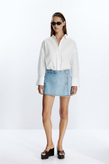 Zara Джинсовая юбка-брюки Z1975 с застежкой на пуговицы купить с доставкой.