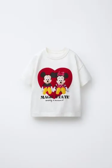 Футболка с рельефным принтом MICKEY Y MINNIE MOUSE © DISNEY