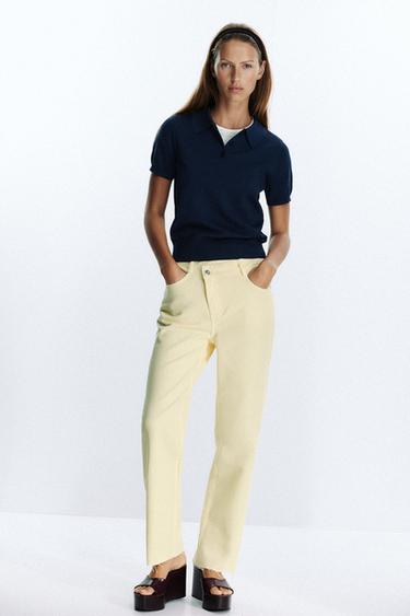 Zara Джинсы Z.02 STRAIGHT ANKLE с высокой посадкой и перекрестной талией купить с доставкой.
