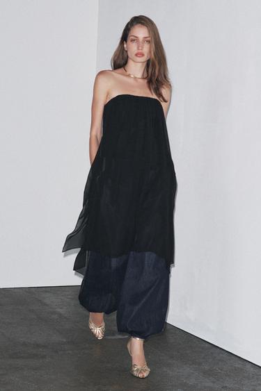 Zara Удлиненный топ без бретелей — ZW COLLECTION