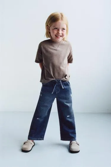 Джинсы WIDE LEG FLUIDO с дырками