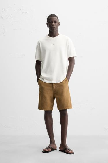 Zara Футболка из плотного ребристого хлопка