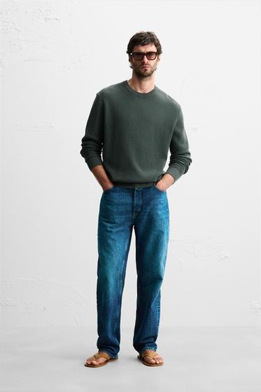 Zara Джемпер классического кроя с рельефной тканью купить с доставкой.