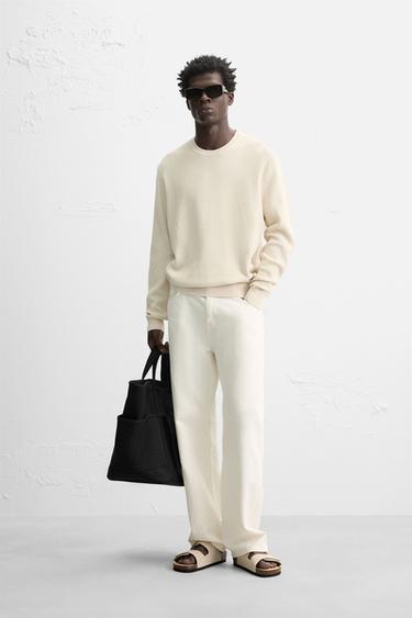 Zara Джемпер классического кроя с рельефной тканью купить с доставкой.