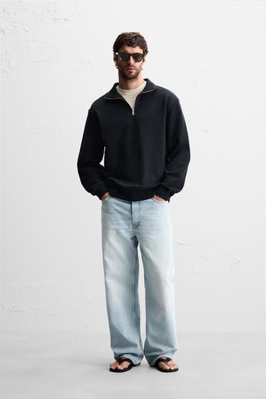 Zara Базовая толстовка с воротником на молнии купить с доставкой.