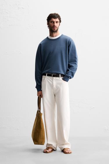 Zara Базовая толстовка с круглым вырезом