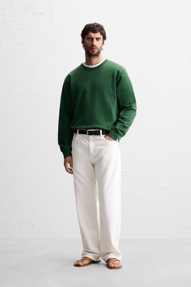 Zara Базовая толстовка с круглым вырезом