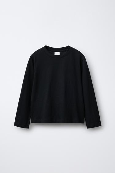 Zara Однотонная футболка с длинными рукавами