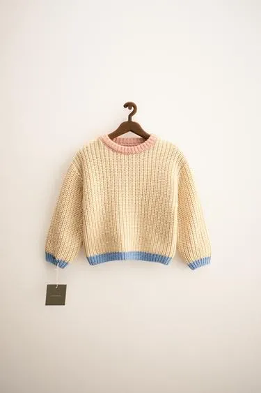 ZARA TIMELESS — свитер крупной вязки с контрастной отделкой